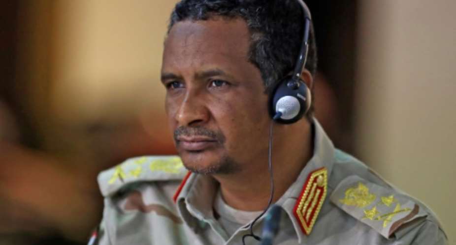 Sudan's paramilitary Rapid Support Forces commander, General Mohamed Hamdan Daglo, pictured on June 8, 2022, discussed border security with Chad's military leader Mahamat Idriss Deby.  By ASHRAF SHAZLY AFPFile