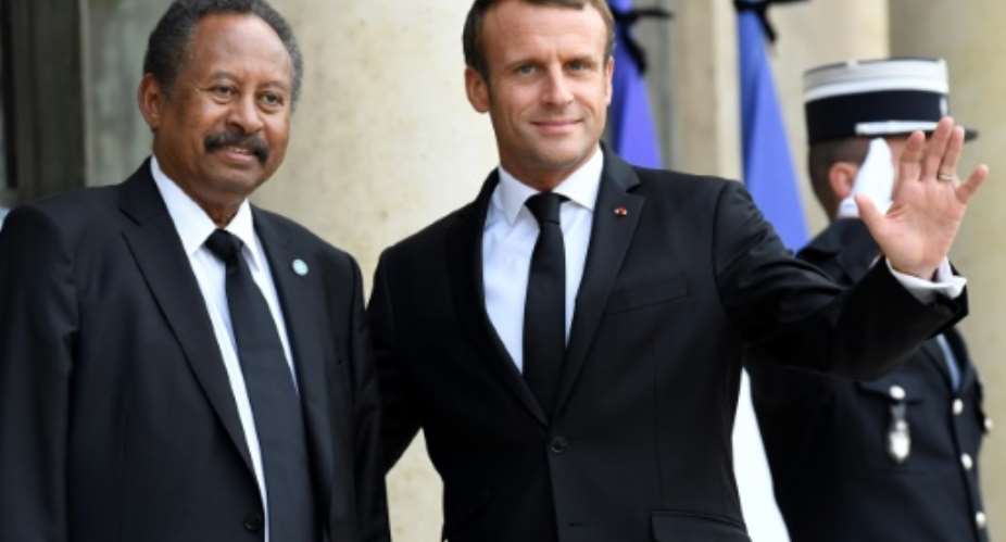 Sudan's Prime Minister Abdalla Hamdok visited French President Emmanuel Macron at the Elysee Palace.  By Bertrand GUAY AFP
