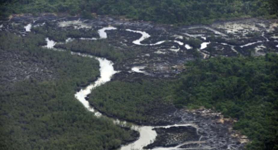 Creeks devastated as a result of spills from oil theives at Nembe Creek in the Niger Delta in 2013.  By Pius Utomi Ekpei AFPFile
