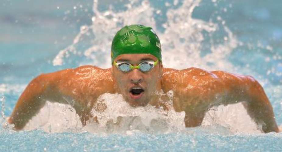 Chad Le Clos of South Africa swims in the mens 200m butterfly final at the FINA Swimming World Cup Tokyo meet in Tokyo on November 9, 2013.  By Kazuhiro Nogi (AFP)