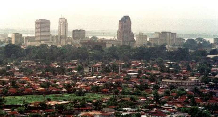 General view of Kinshasa western part of the city taken May 16, 2000.  By Desirey Minkoh AFPFile