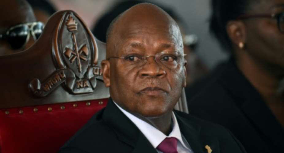Tanzanian President John Magufuli is seeking a second term in office in the October 28 election.  By STR AFPFile