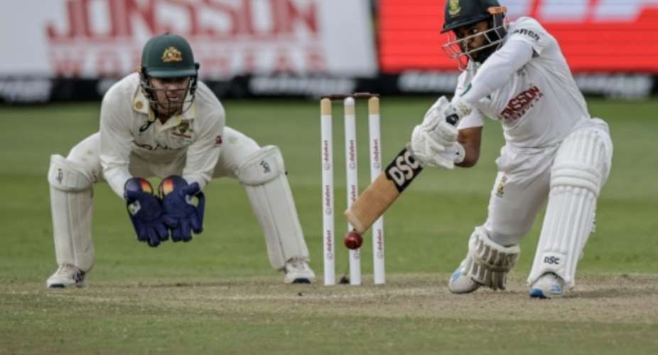 Temba Bavuma led a brilliant recovery from South Africa against Australia in the rain-hit second Test.  By Marco Longari (AFP)