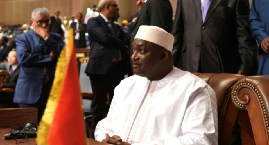 Tension has been building in The Gambia over Adama Barrow's decision to stay in office for five years after initially pledging to step down after three.  By Seyllou AFPFile