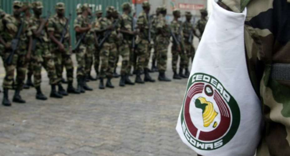 The 15-member West African bloc ECOWAS has sent troops into six countries since 1990.  By GEORGES GOBET AFPFile