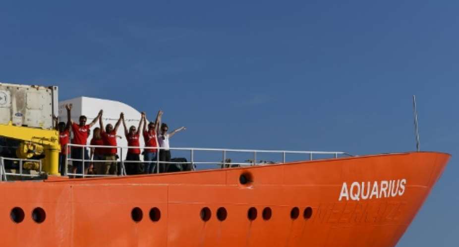 The Aquarius rescue ship was at the centre of an international diplomatic crisis in June.  By BORIS HORVAT AFPFile