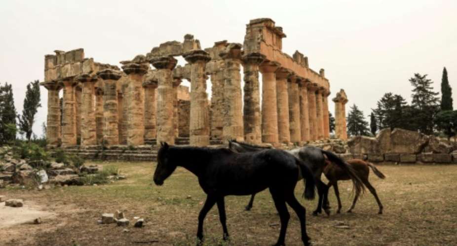 The archaeological site of Cyrene was the target of looting by jihadists when the country descended into chaos following the fall of Muammar Gaddafi in 2011.  By Abdullah DOMA (AFP)