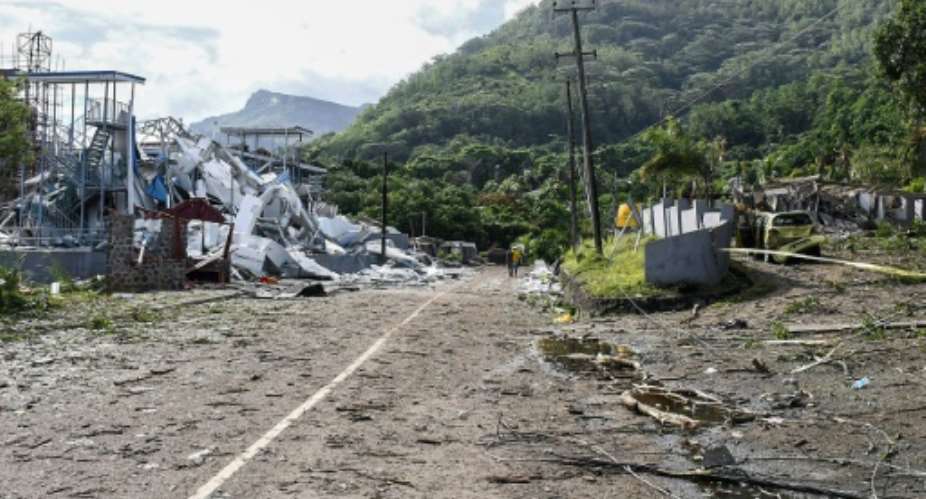 The blast at an explosives depot in Seychelles was heard several kilometres miles away.  By Mervyn Marie AFP