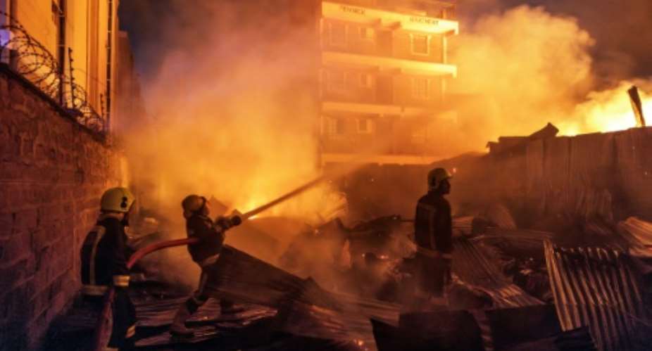 The blaze was brought under control after about nine hours.  By Luis TATO AFP