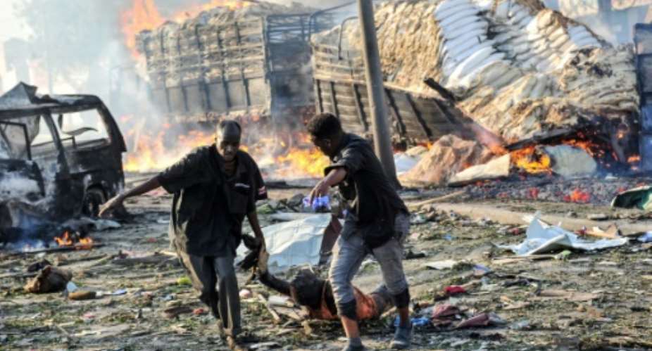The bomb attack in Mogadishu left at least 276 people dead and 300 injured.  By Mohamed ABDIWAHAB AFPFile