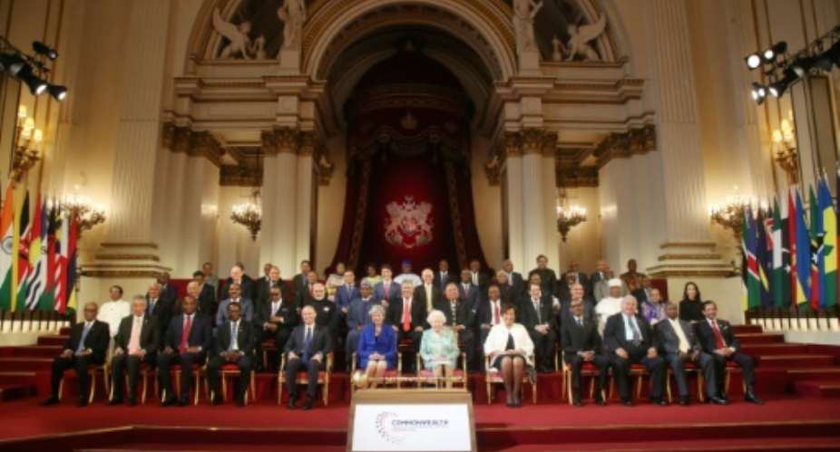 The Commonwealth meets in a summit every two years -- the last time was in April, where leaders gathered at Buckingham Palace for a 'family portrait' alongside Queen Elizabeth II.  By Yui Mok POOLAFP