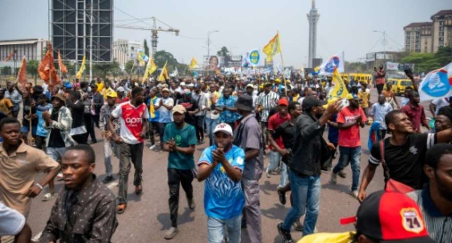 The Congolese opposition are opposed to changing the constitution to allow the president to extend his term of office.  By Hardy BOPE (AFP)