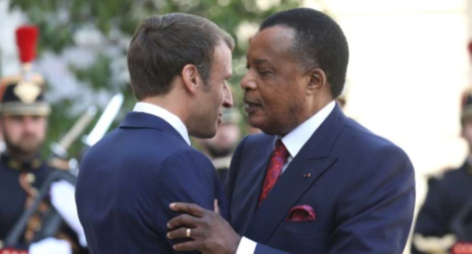 The Congolese president's first bilateral meeting with his French counterpart focused on the protection of the forest.  By ludovic MARIN AFP