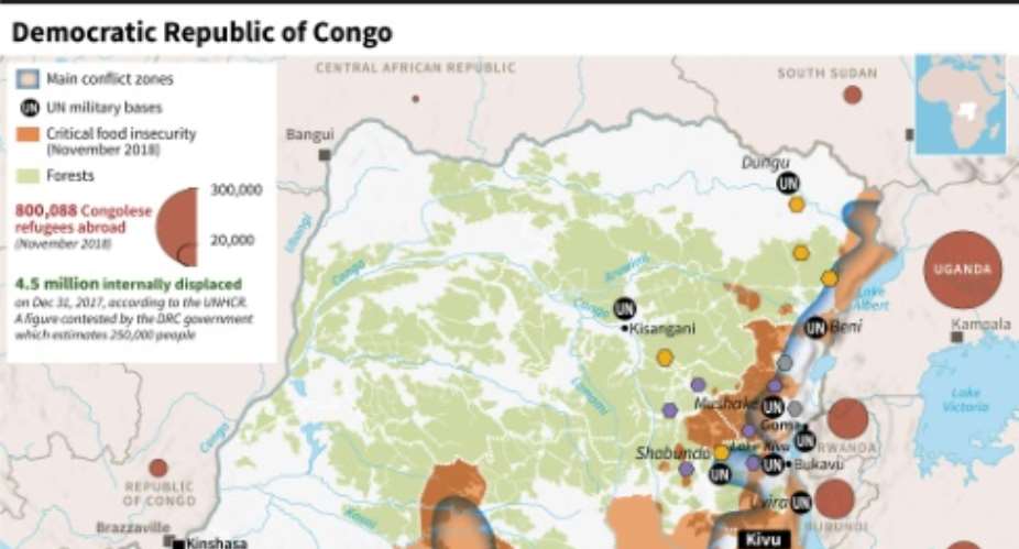 The Democratic Republic of Congo.  By Dario INGIUSTO AFP