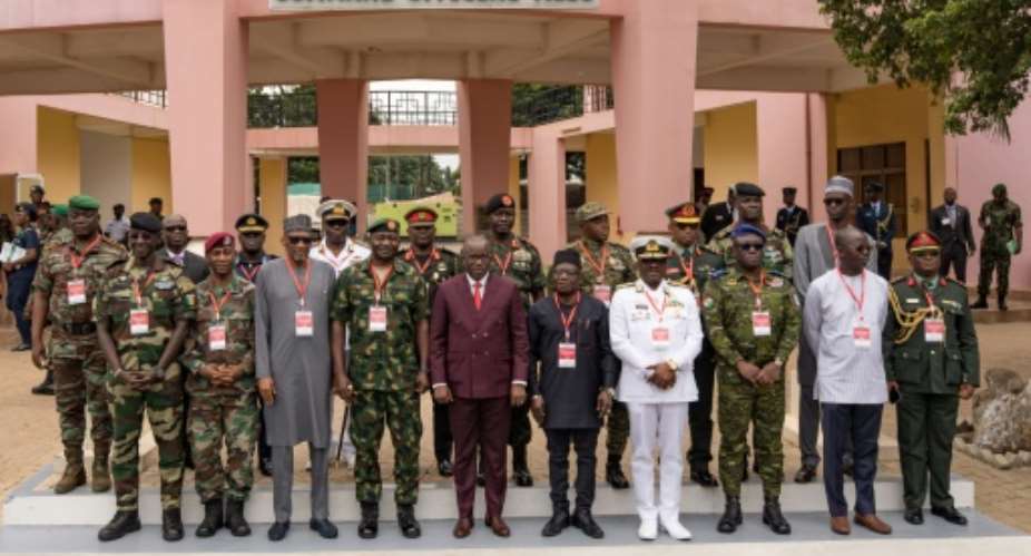 The ECOWAS military chiefs and delegates at the Niger crisis meeting in Ghana.  By GERARD NARTEY AFP