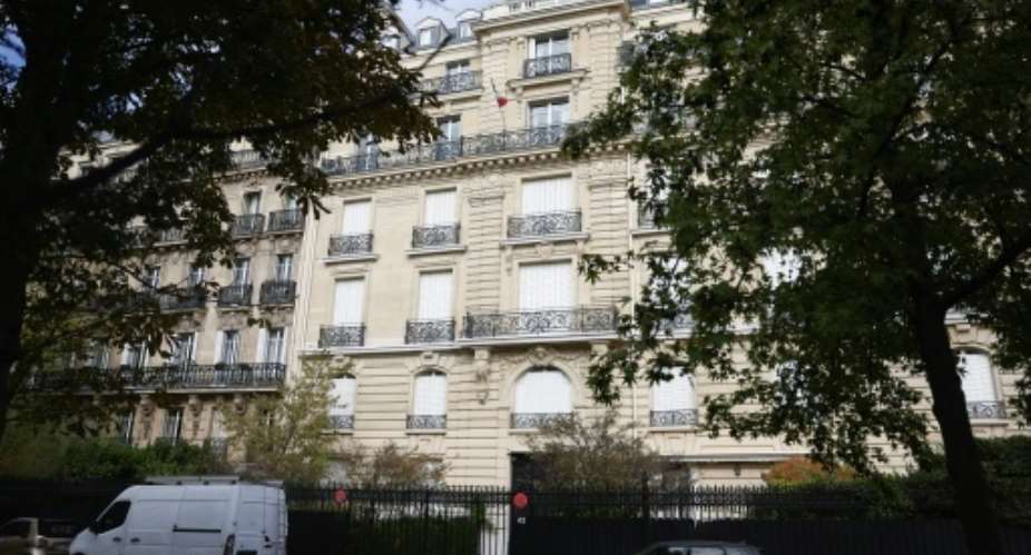 The embassy is in an exclusive area of Paris.  By ROMAIN PERROCHEAU (AFP)