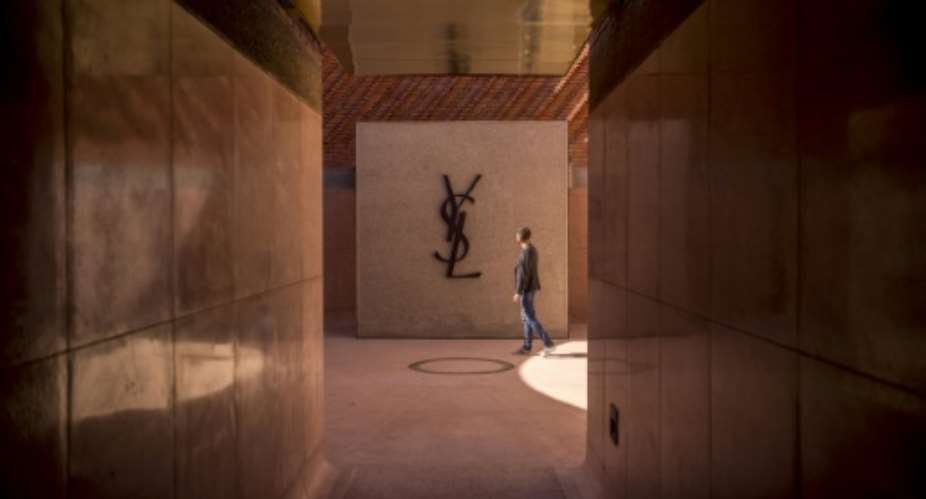 The entrance of the new Yves Saint Laurent museum, set to open in the Moroccan city of Marrakesh..  By FADEL SENNA AFP