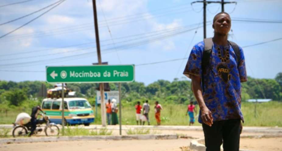 The entrance to Mocimboa da Praia, a northern Mozambique town that has been occupied by Islamist militants.  By ADRIEN BARBIER AFPFile