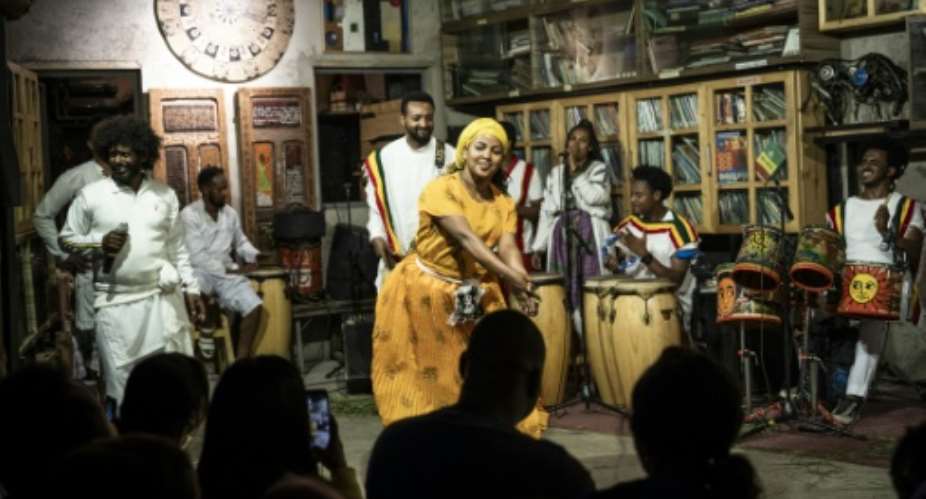 The Ethiocolor dance group performs at Fendika cabaret in Addis Ababa.  By Amanuel Sileshi (AFP)