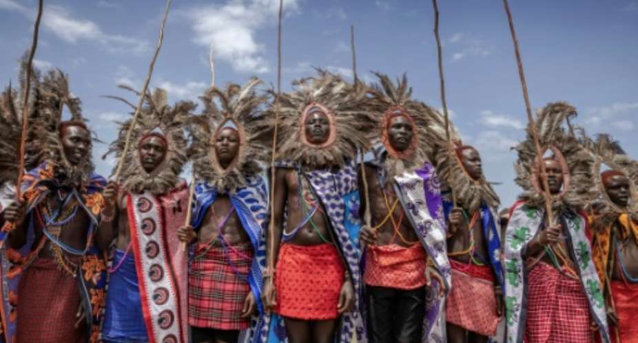 The Eunoto ceremony is one of three rites of passage for Maasai men.  By Luis Tato (AFP)