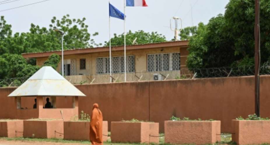 The French embassy in Niger was a focal point in last year's standoff between Paris and Niamey.  By - AFP