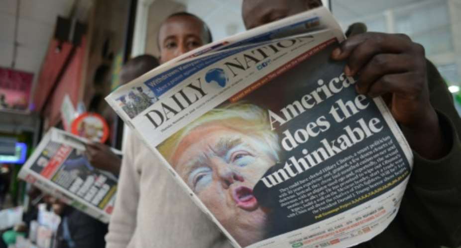 The front page of a Kenyan daily newspaper expresses the uncertainty over how the United States will pursue policies in Africa ranging from counter-terrorism and trade, to aid and climate change.  By Simon Maina AFP
