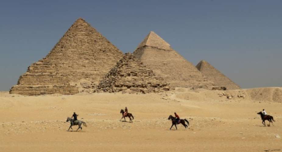 The Giza pyramids on the outskirts of Cairo.  By JOSEPH EID AFPFile