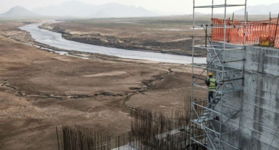 The Grand Ethiopian Renaissance Dam, pictured under construction in December 2019, will be Africa's largest hydropower plant.  By EDUARDO SOTERAS AFPFile