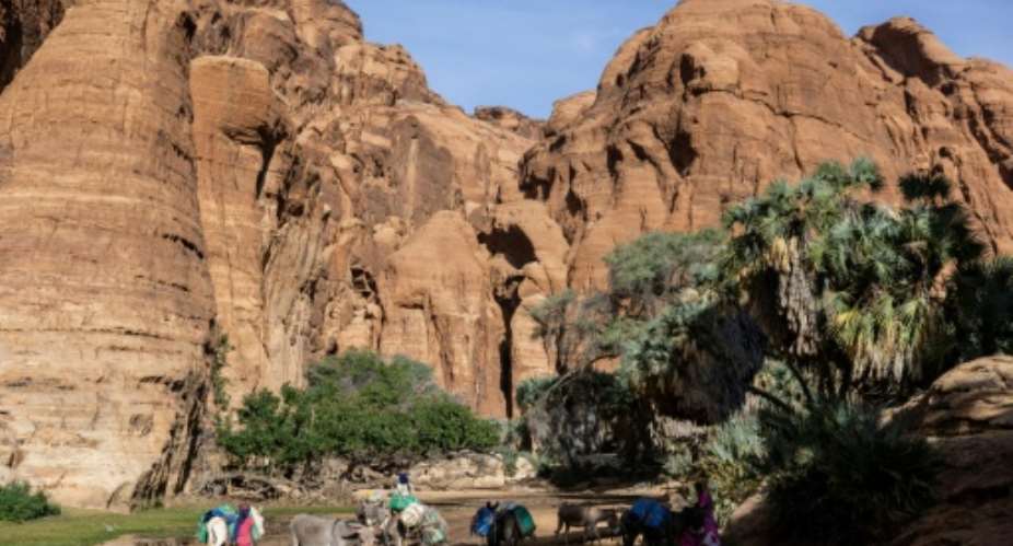 The Guelta de Bachikele is an oasis in the Ennedi Massif mountain range in northern Chad.  By Joris Bolomey (AFP/File)