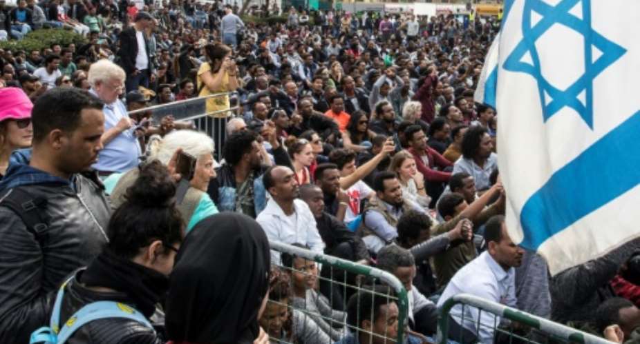 The Israeli government's deportation policy sparked protests outside the Rwandan embassy in the city of Herzliya a year ago.  By JACK GUEZ AFPFile