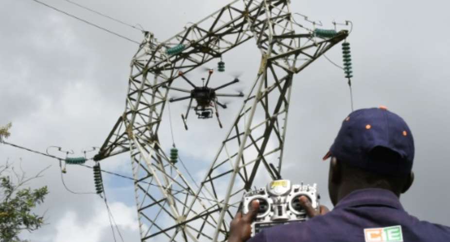 The Ivorian Electricity Company CIE is using drones to revolutionise the inspection of its infrastructure.  By SIA KAMBOU AFPFile