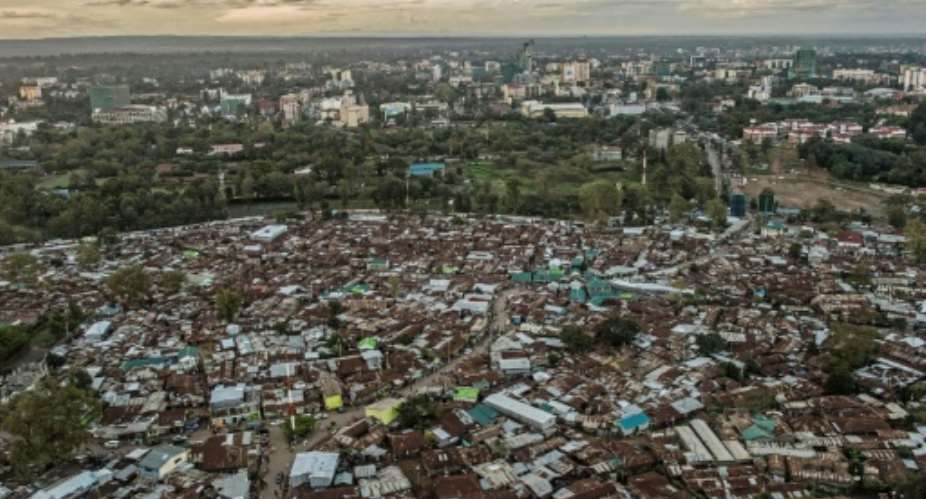 The Kibera slum in Nairobi. Coronavirus lockdowns will have a devastating impact on Africa's urban poor, say experts.  By FREDRIK LERNERYD AFP