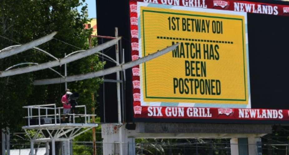 The match at Newlands was postponed just an hour before it was due to start.  By Rodger BOSCH AFP