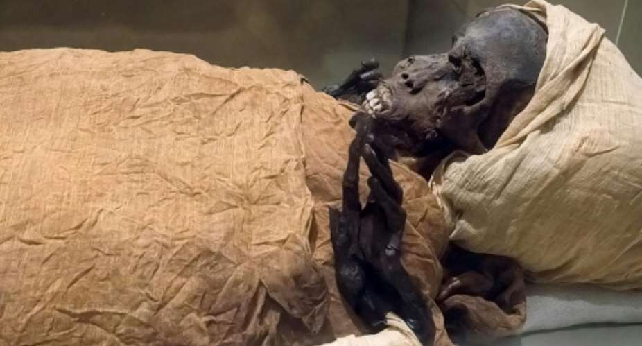 The mummified remains of Pharaoh Seqenenre Taa II, the Brave, who reigned over southern Egypt some 1,600 years before Christ, are the oldest of the 22 mummies being paraded through the streets of Cairo.  By - Egyptian Ministry of AntiquitiesAFPFile