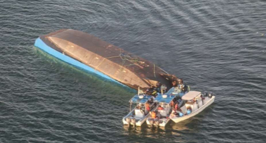The MV Nyerere may have been carrying double its passenger capacity when it capsized, state media reported.  By Stringer AFP