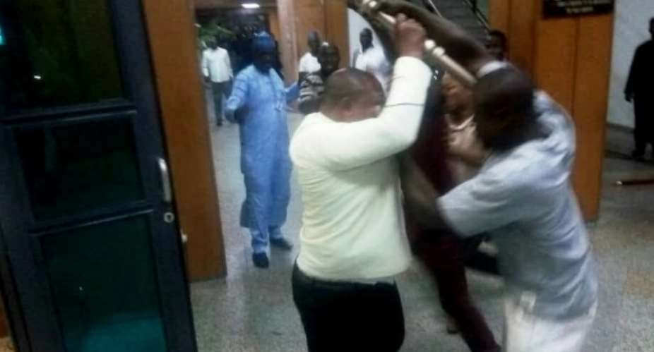 The Nigerian Senate described the theft of the ceremonial mace as an act of treason.  By STRINGER AFP