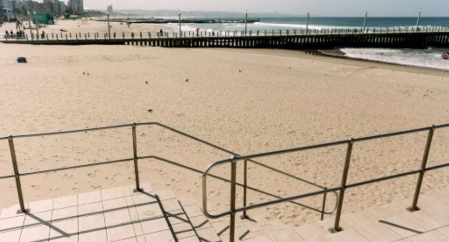 The normally bustling beaches of Durban are now out of bounds.  By RAJESH JANTILAL AFP