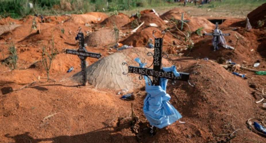 The Nyamurongo cemetery, one of the burial sites in the Congolese east receiving a large number of people who have died from Ebola.  By Jospin Mwisha (AFP)