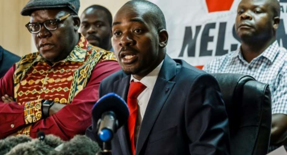 The opposition Movement for Democratic Change MDC claims that Chamisa is the rightful president and that the July 30 election was rigged.  By Jekesai NJIKIZANA AFPFile