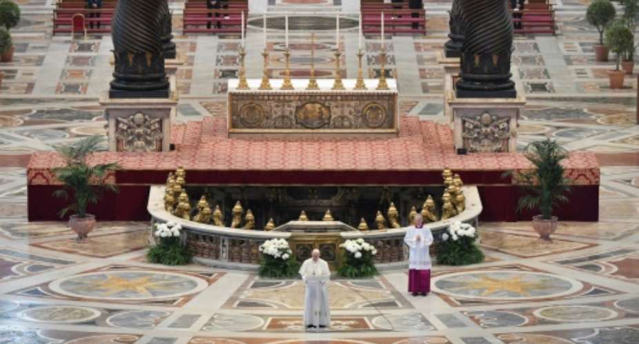 The pope's Easter Sunday message was peppered with prayers for the ill and urged European solidarity to fight the pandemic.  By Handout VATICAN MEDIAAFP