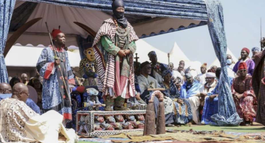 The public trial is a first for Mouhammad Nabil Mfourifoum Mbombo Njoya, who took over the throne after his father died in 2021.  By Daniel Beloumou Olomo (AFP)