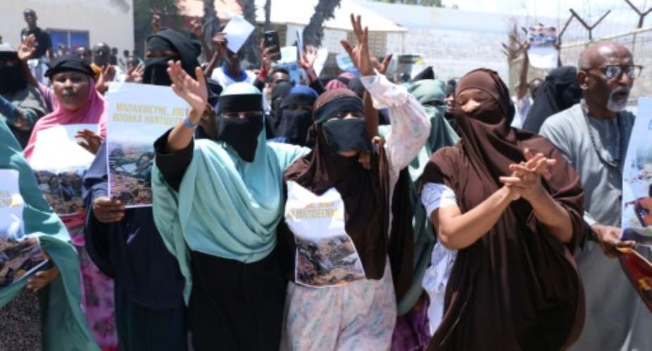 The rally was in support of residents forced from their homes in recent months as part of government-ordered evictions.  By Hassan Ali ELMI (AFP)