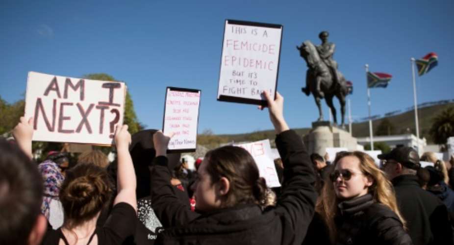 The rally was prompted by two recent high profile  murders of women.  By RODGER BOSCH AFP