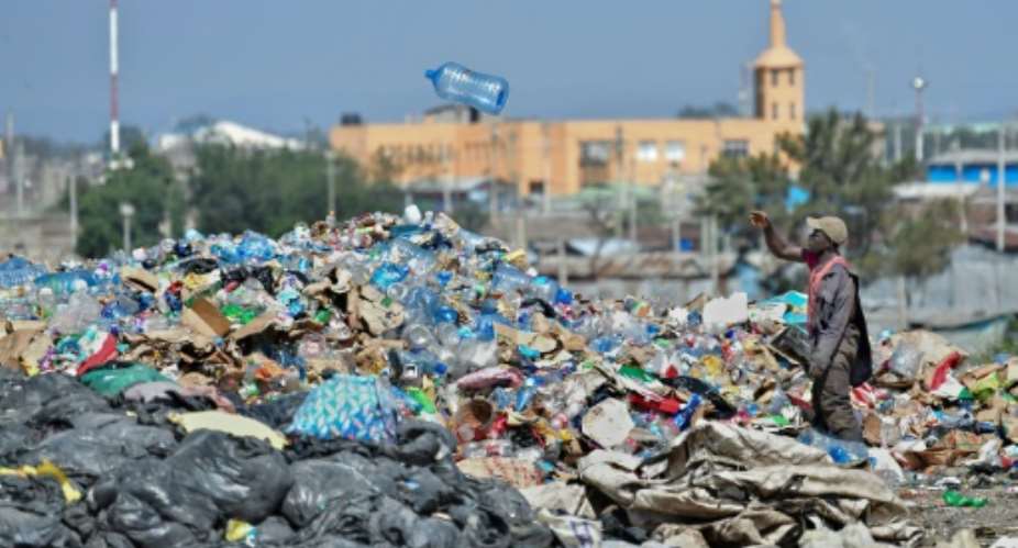 The rate of plastic production has grown faster than any other material and is expected to double within two decades, the UN says.  By ATTILA KISBENEDEK (AFP/File)