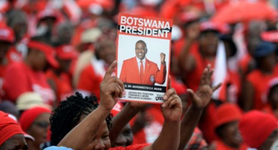 The ruling Botswana Democratic Party BDP won most the seats in October's election but the opposition has challenged the result.  By Monirul Bhuiyan AFP