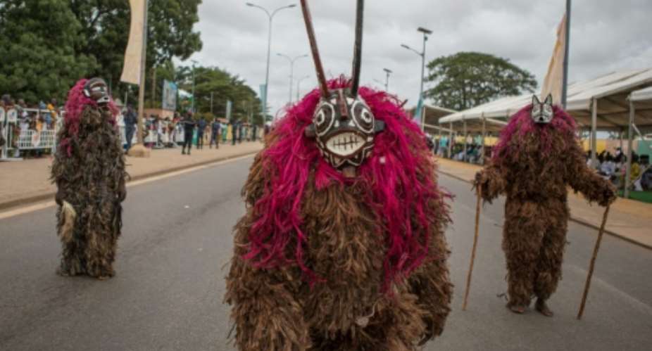 The three-day Porto Novo Mask Festival drew participants from across Benin as well as neighbouring Togo and Burkina Faso.  By Yanick Folly (AFP)