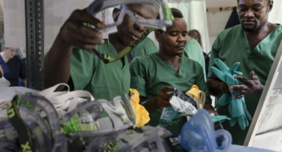 The training centre in Kenya prepares health workers for deployment.  By Tony KARUMBA (AFP)