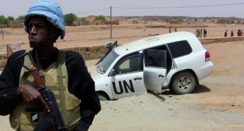 The United Nations mission to Mali MINUSMA has been targeted constantly by jihadists, with dozens of peacekeepers killed.  By SOULEYMANE  AG ANARA AFPFile