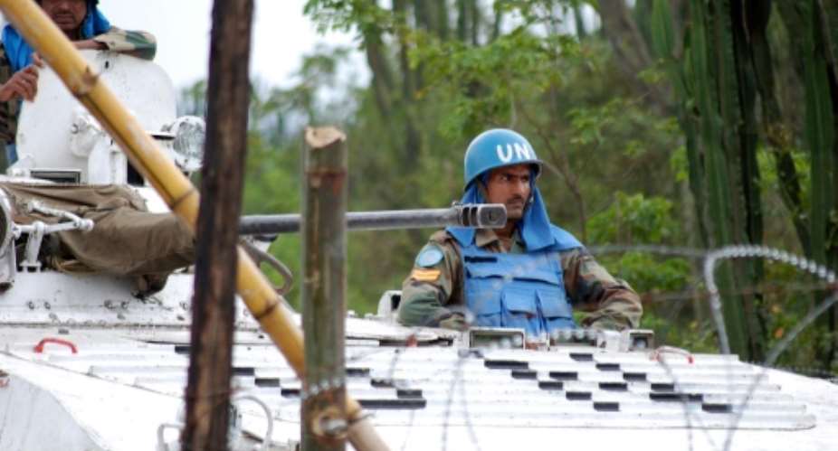 The UN's peacekeeping mission in the Democratic Republic of the Congo is its largest with 19,000 troops stationed in the volatile African nation.  By ALAIN WANDIMOYI AFPFile