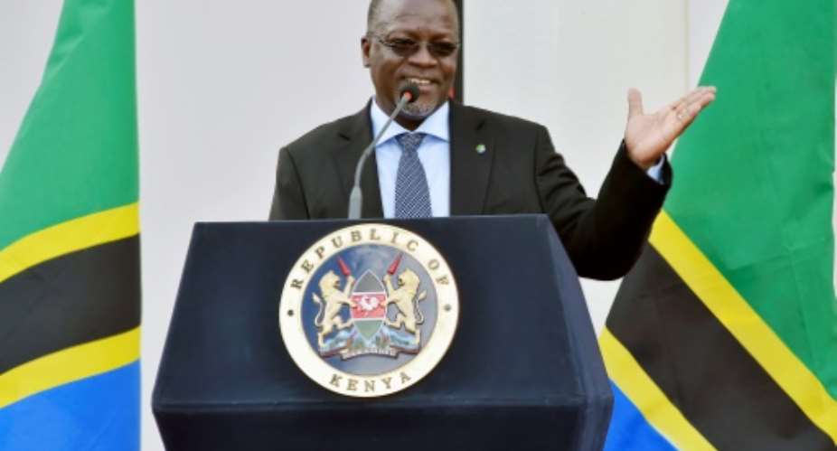 The US statement came amid sustained criticism of the rule of President John Magufuli, pictured in October 2016, who has cracked down on dissent since taking office in 2015.  By SIMON MAINA AFPFile